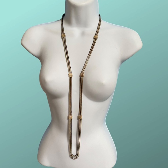 NINE WEST Mixed Metal Multi Strand Long Necklace - Picture 5 of 6